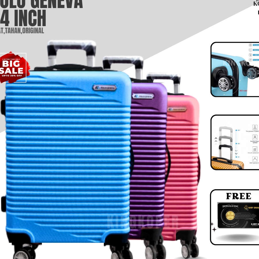 PROMO SPESIAL Koper 24 inch Polo Happy 82 ukuran bagasikoper murahfiberhardcasekabincabin