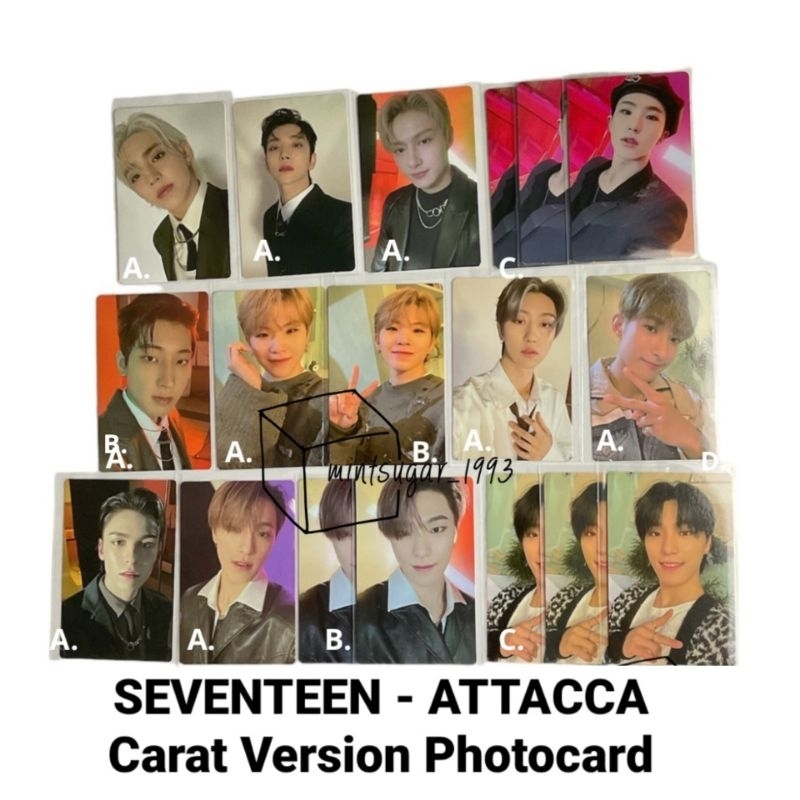 [ EXCLUDE PACKING ] PHOTOCARD ATTACCA CARAT VER CARVER SEVENTEEN SVT ( pc official jeonghan joshua j