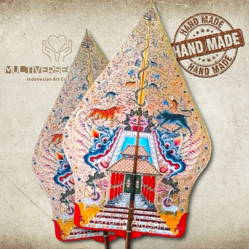 MULTIVERSECRAFTID Wayang Alusan Gunungan Wayang Tinggi 85cm High Quality Bahan Premium Kulit Asli Uk