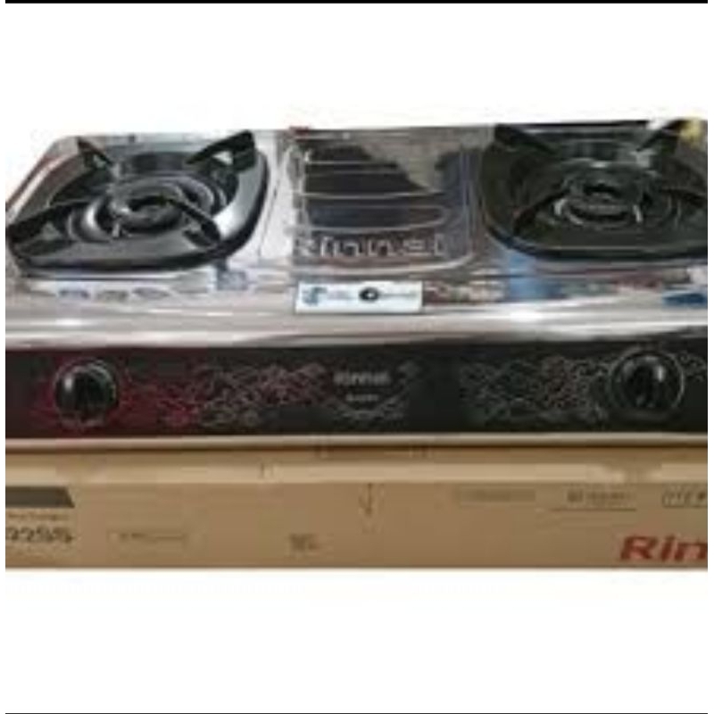RINNAI RI-522SS Kompor Gas Rinnai Stainless Steel 2 Tungku RI 522 SS RI522SS