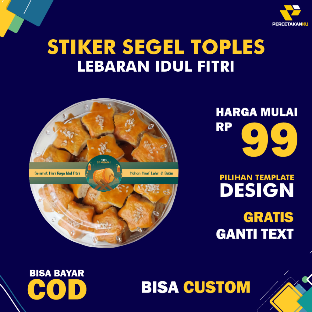 

Stiker Kue Kering Custom Label Segel Toples