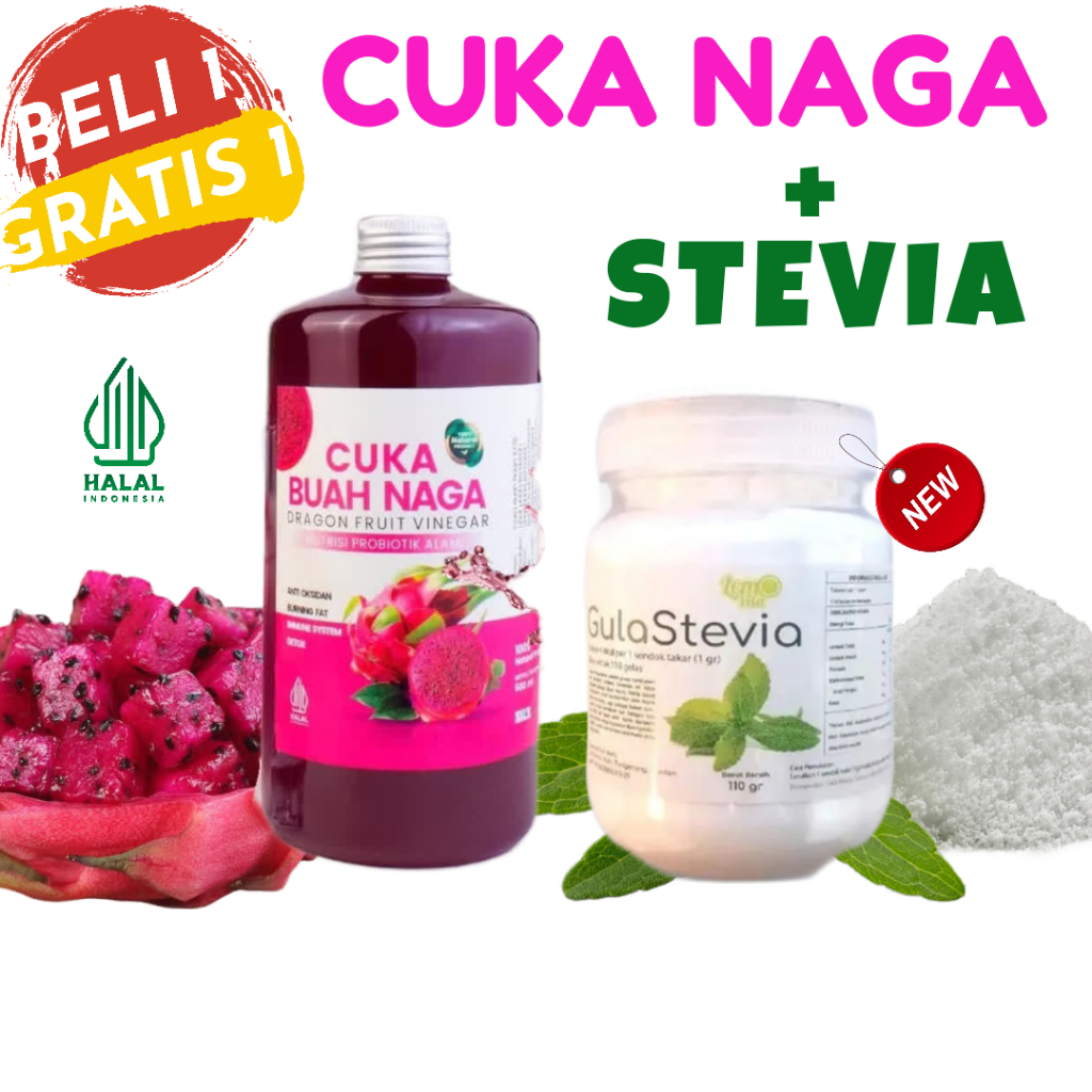 

[FLASHSALE] CUKA NAGA + GULA STEVIA 110gr (bisa untuk 550 gelas)