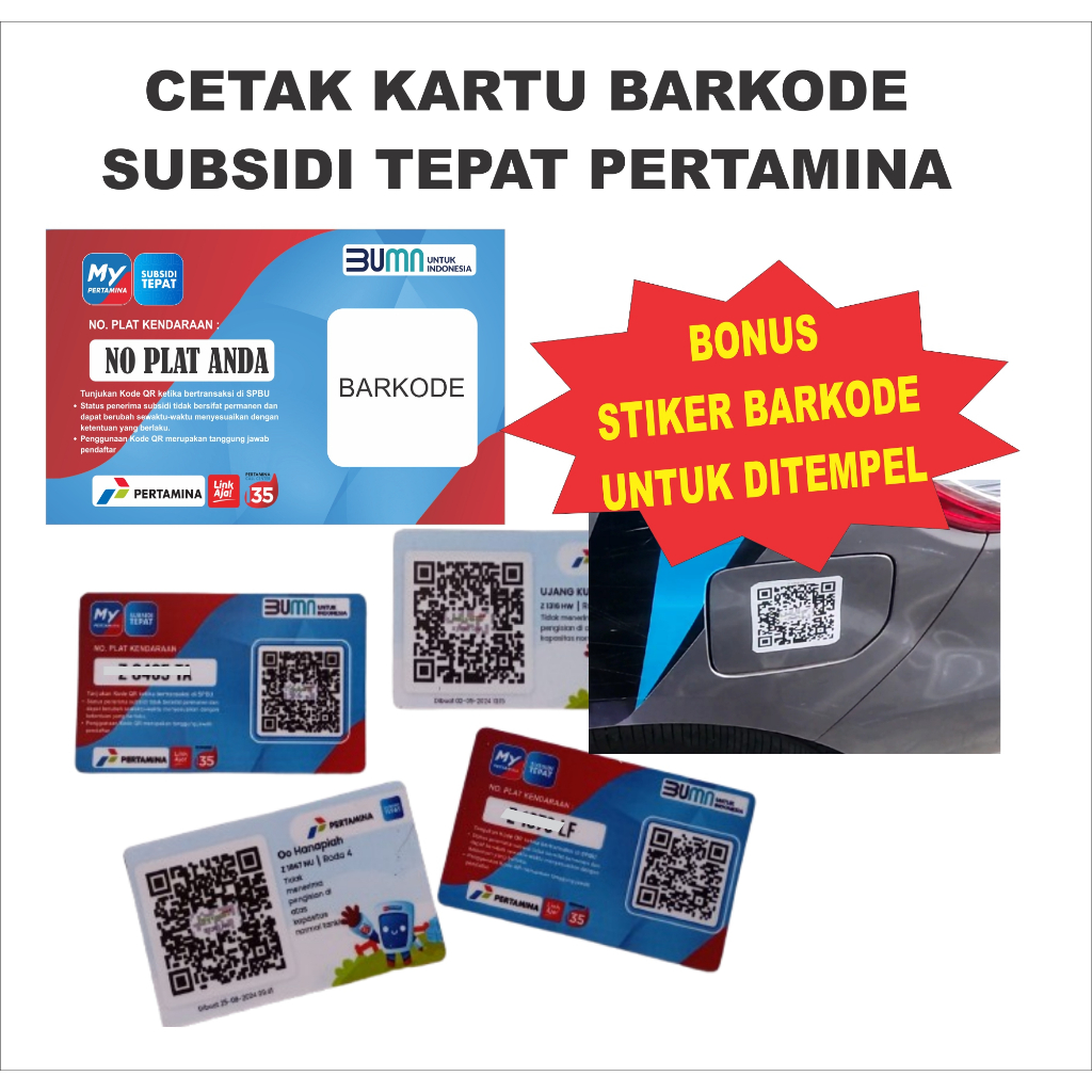 Cetak ID Card Bahan PVC Seperti Kartu BPJS, KTP, Barkode Subsidi Tepat Pertamina dll