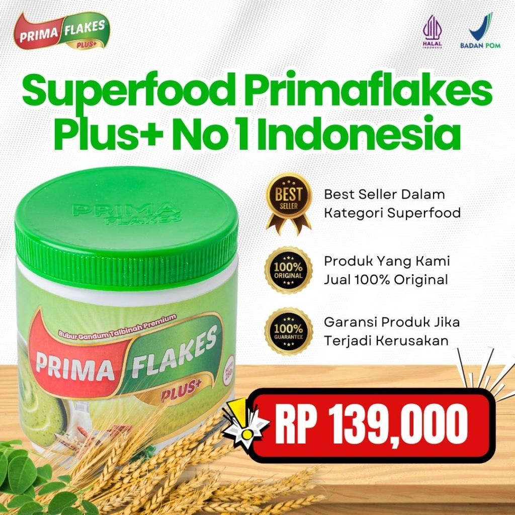 

Primaflakes Bubur Sereal Gandum Talbinah Bantu Atasi asam Lambung Maag Kronis Gerd 100% Original Suplemen Makanan Diet Atasi Asam Lambung Diabetes Kontrol Kolesterol