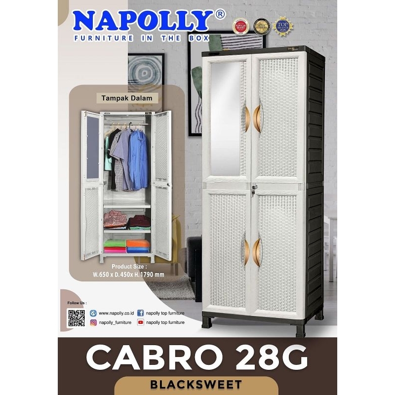 NAPOLLY - Cabro 28G / Lemari pakaian plastik full gantungan