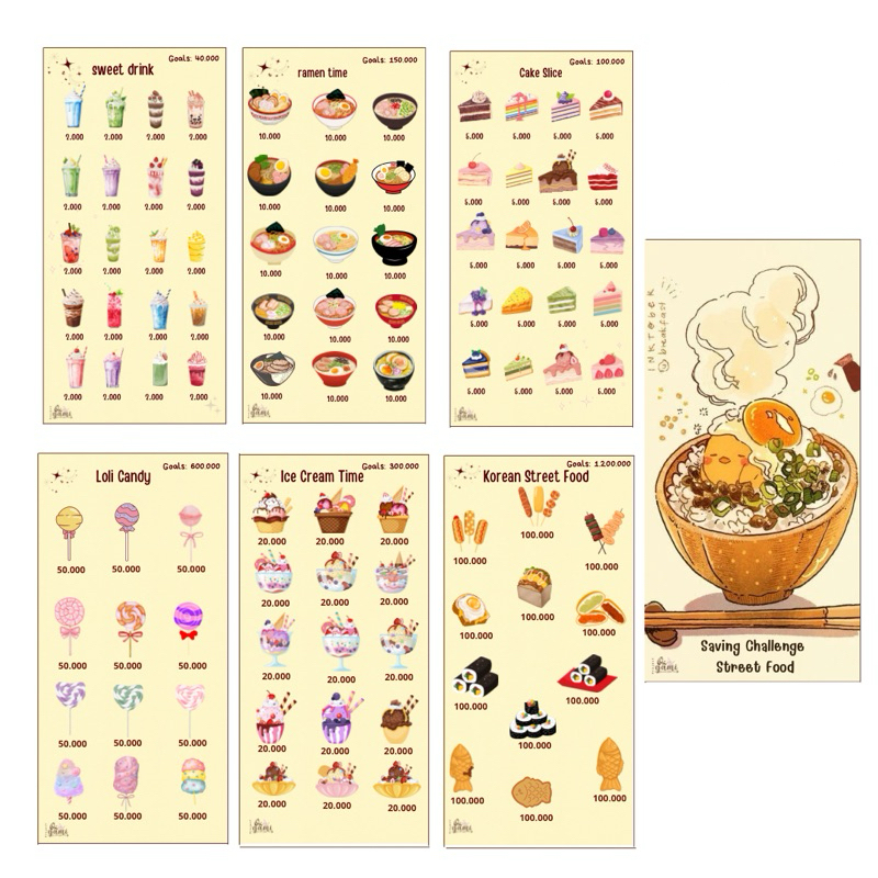 

saving challenge pemula street food tantangan menabung cash envelope laminasi