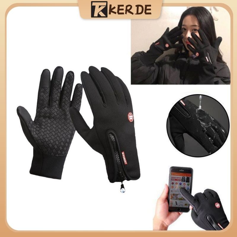 Anti Air Sarung Tangan Motor Mobil Sepedah Sarung Tangan Touchscreen Sepeda Motor Mobil