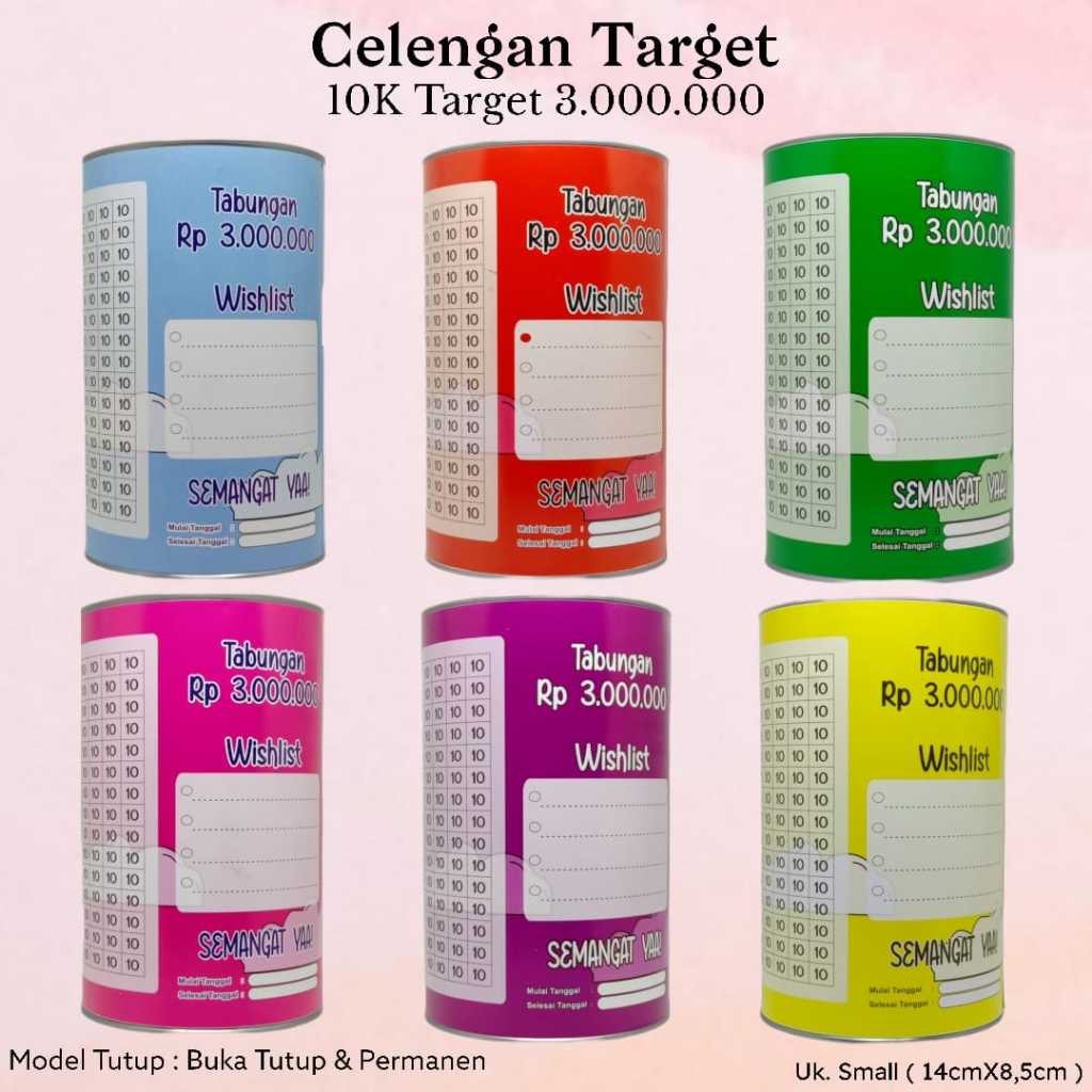 Celengan Target Viral Tabungan Target Souvenir Celengan Target 10 Ribu Target 3 Juta Ukuran Small