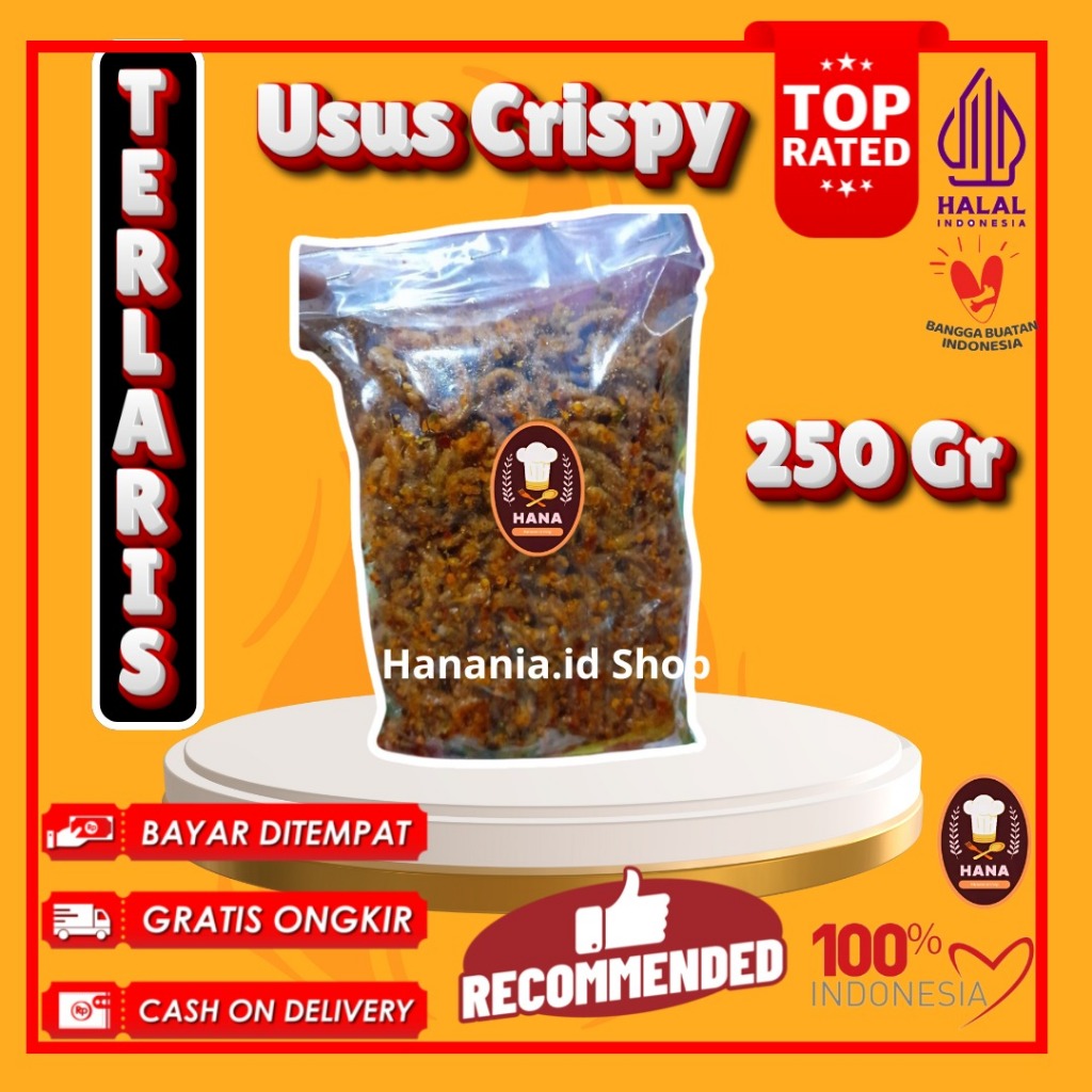 

250gr - USUS KRISPI KRIUK RENYAH REMPAH DAUN JERUK VIRAL / ORIGINAL + PEDAS | Hanania.id