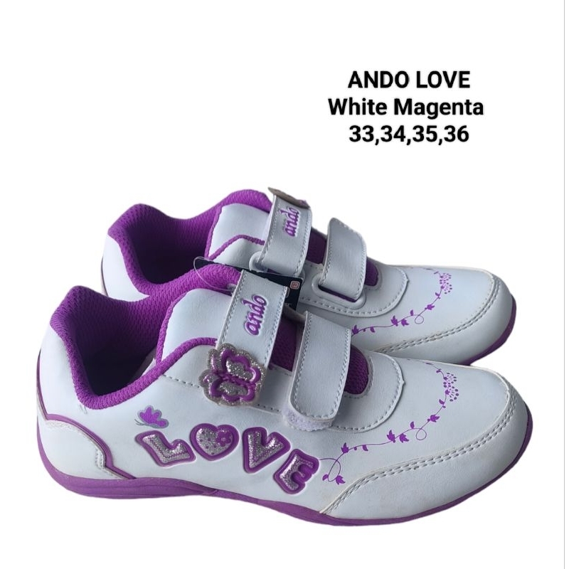 Ando love / sepatu ando / sepatu putih / sepatu perekat