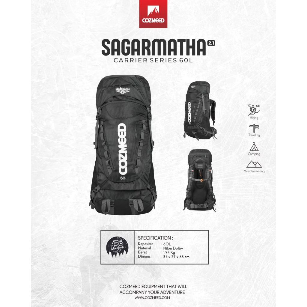 Tas Ransel Gunung Carrier Cozmeed Sagarmatha 60 L
