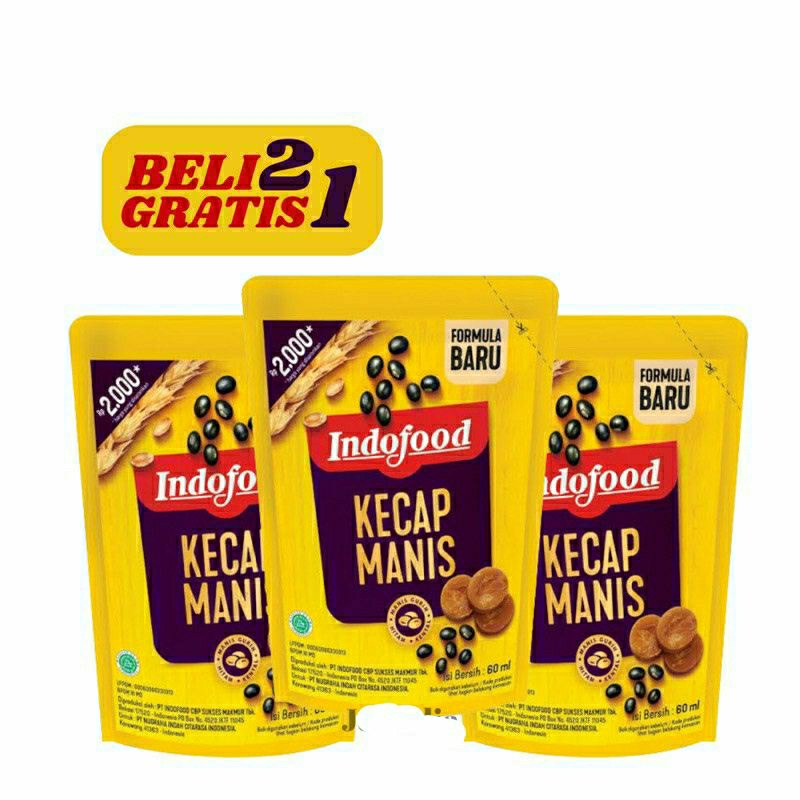 

kecap manis Indofood refil 77g(beli 2 gratis 1)