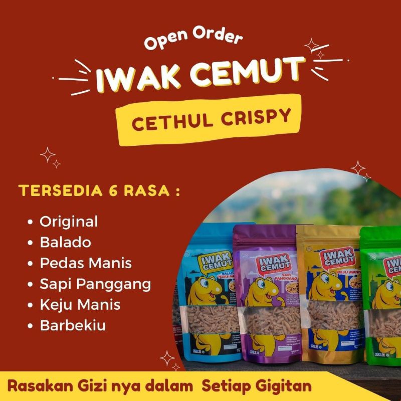 

IWAK CEMUT ( Ikan Cethul crispy dengan 6 varian rasa )