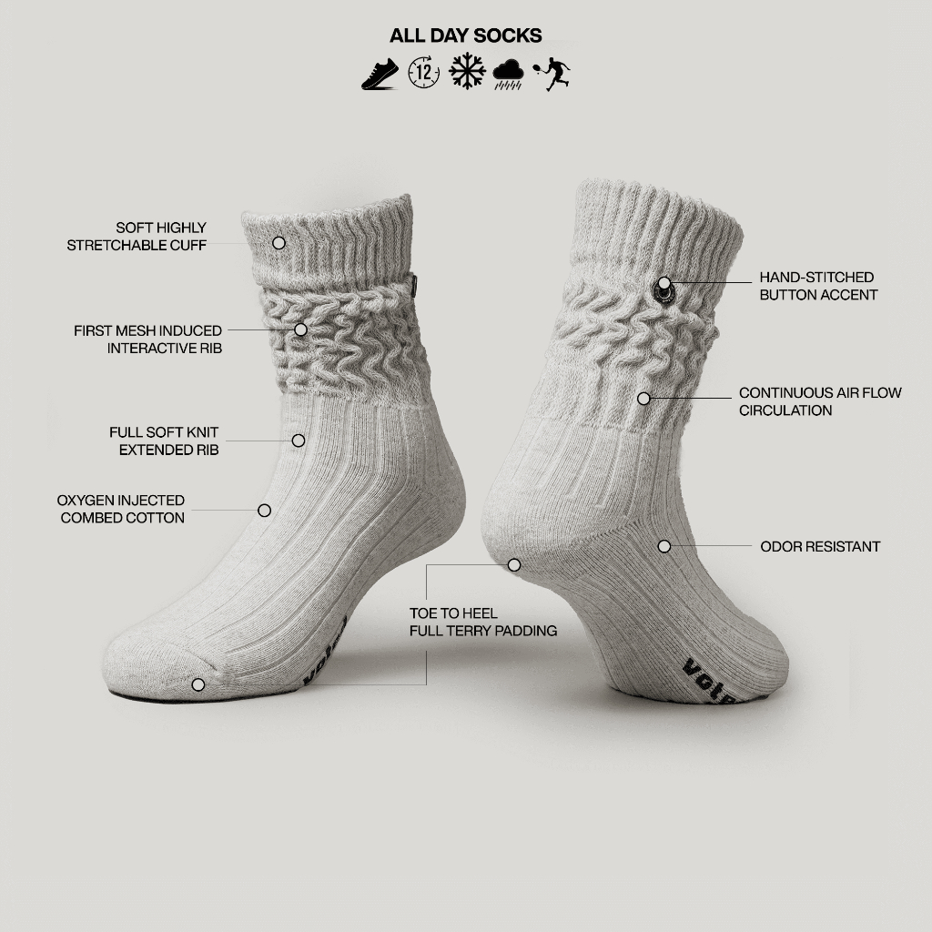 VOTED SOCKS KAOS KAKI FASHION YUTORI - GREY