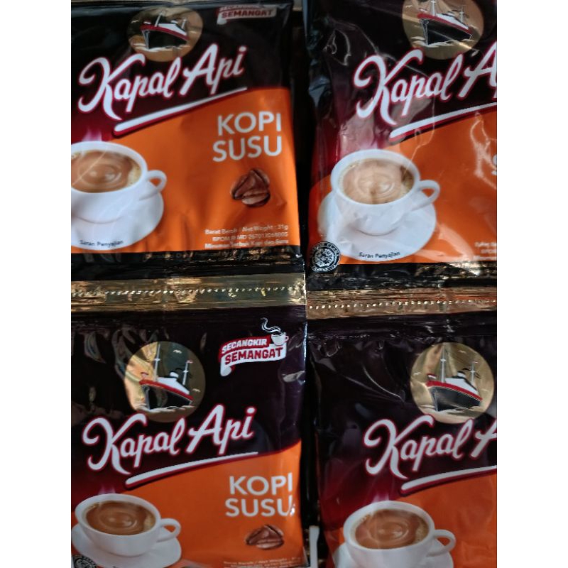 

Kapal Api kopi susu renceng isi 10 sachet