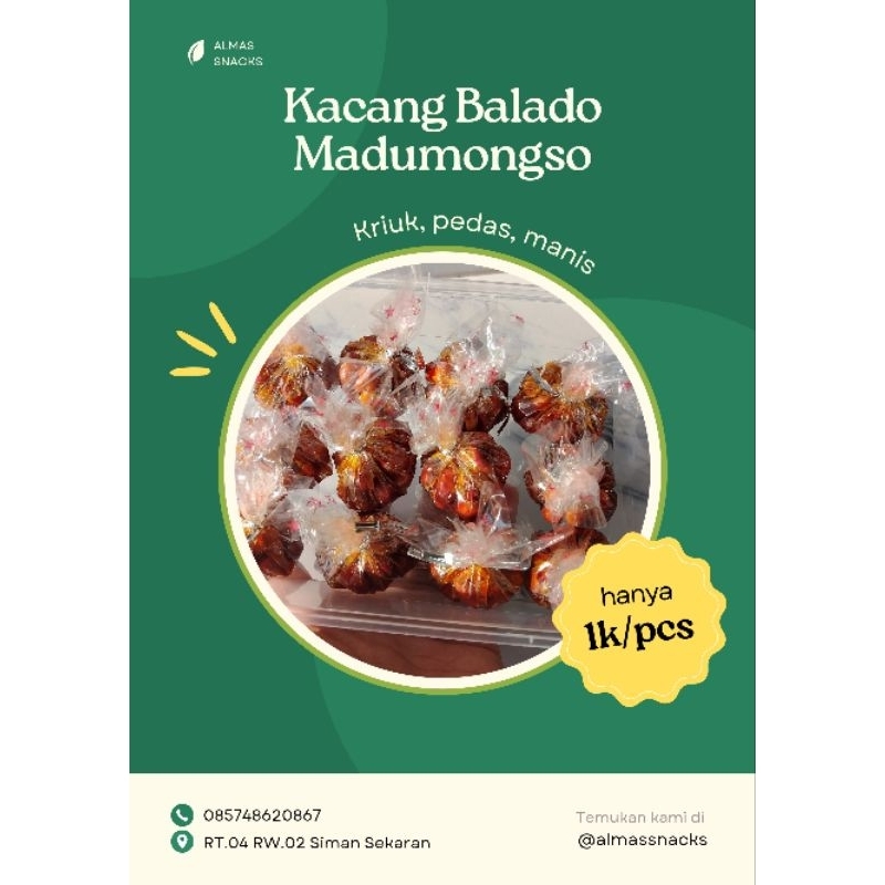 

Kacang Balado Madumongso Isi 15pcs Kemasan Box