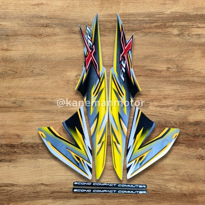 Striping polet Supra Fit X 2006 fit x 2007 2008 silver kuning sticker lis bodi motor fit X standar