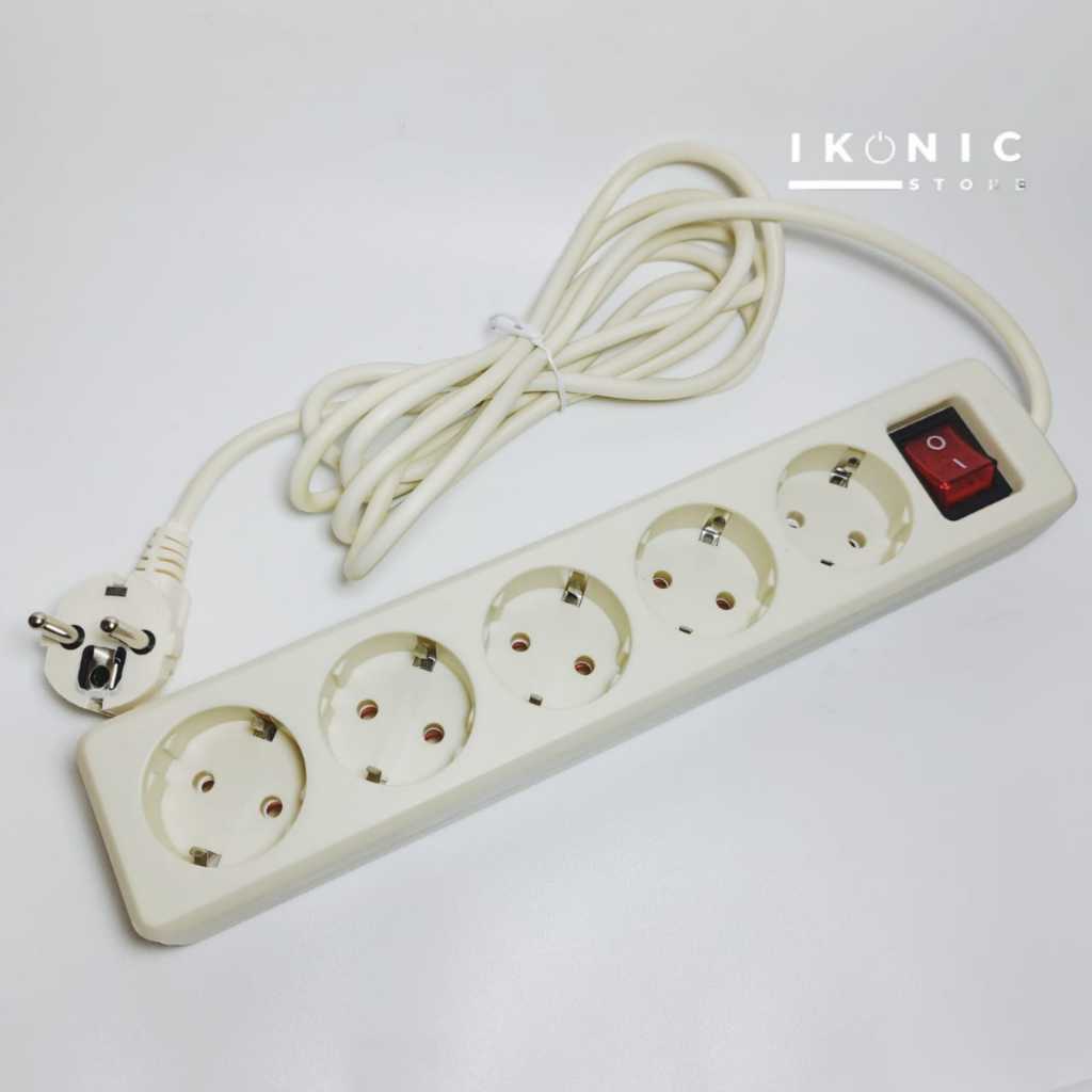 IKONIC Stop Kontak Kabel 3 Meter 5 Lubang Berkualitas Bagus
