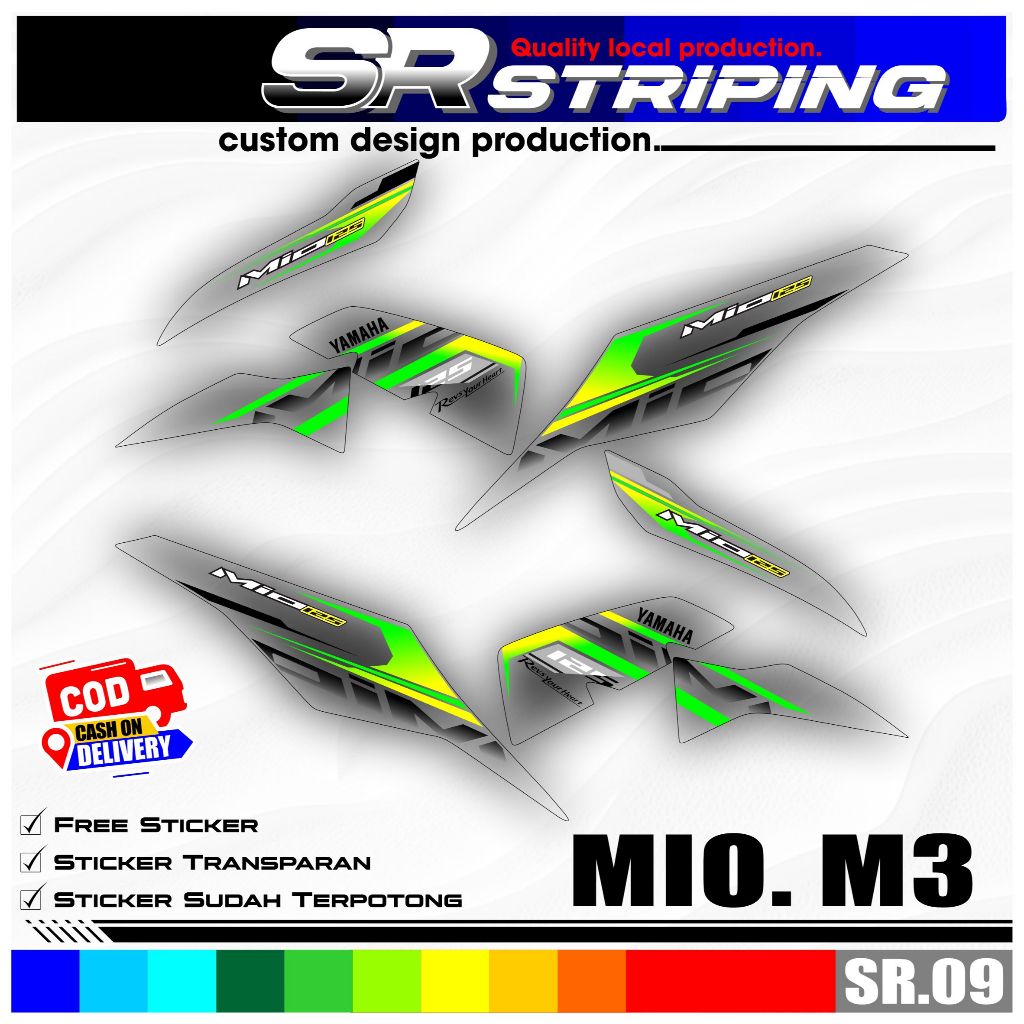 Murah Sticker Striping Transparan Motor Mio M3 Mio 125 - Stiker Variasi Motif Grafis Simpel SR.09