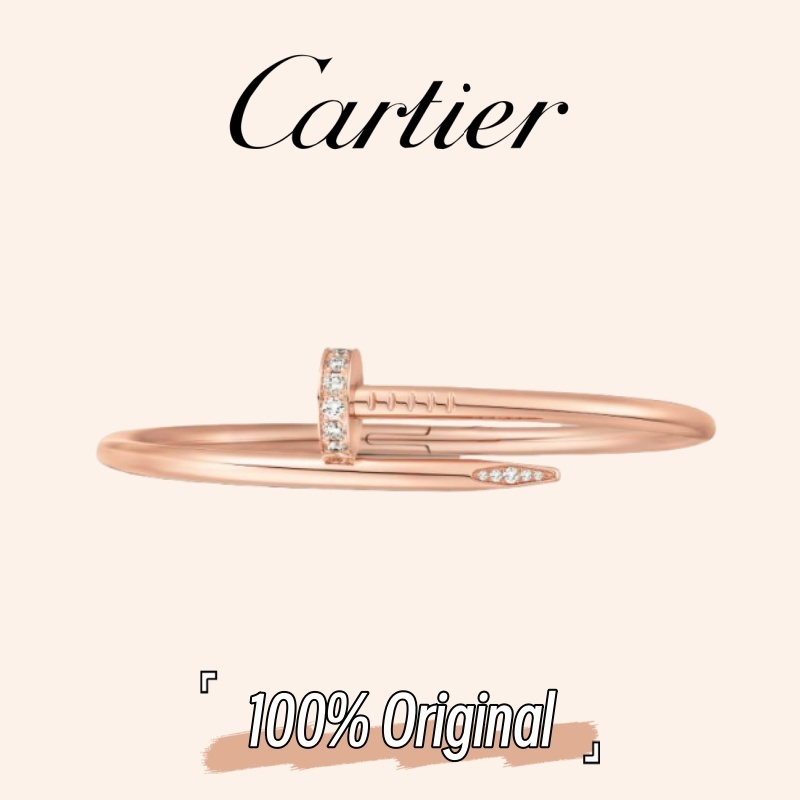 [100% Original] Cartier Gelang berlian klasik seri Juste Un Clou/gelang couple/emas mawar/emas kunin