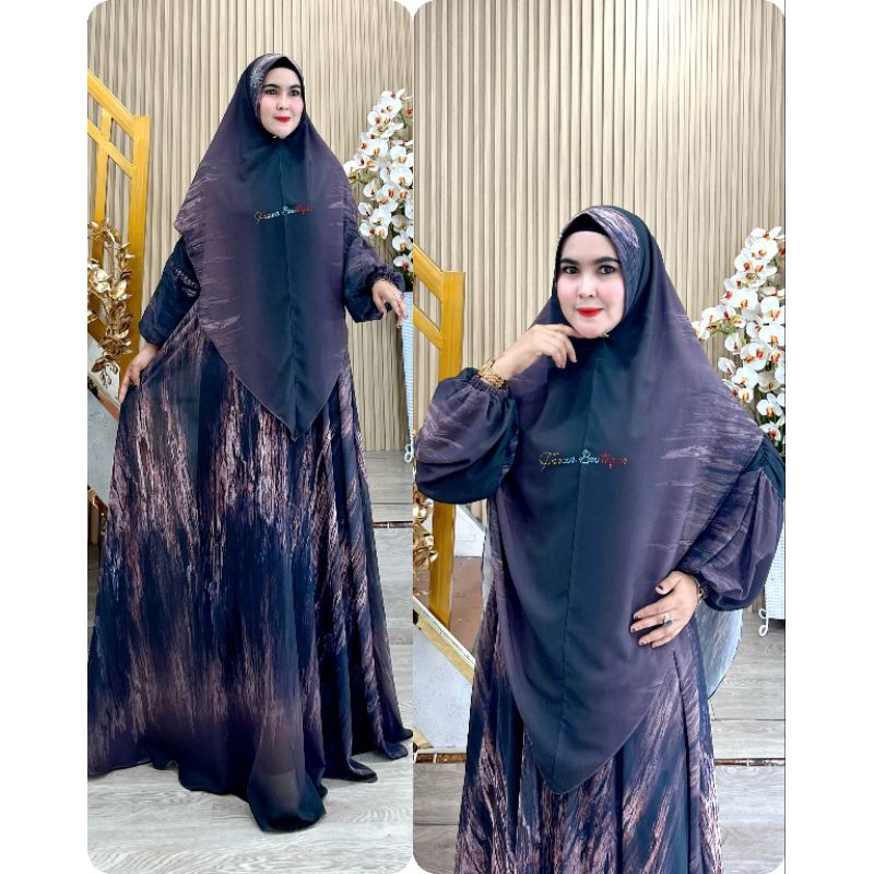 JASMIN SYARI ORI BY FAZZA BOUTIQUE GAMIS PRITNING MEWAH