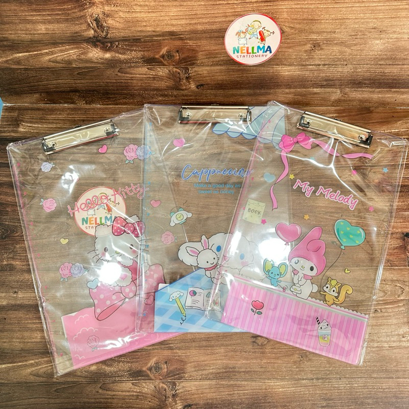 

Papan Jalan Bening Karakter Kuromi Hellokitty Cinnamorol Clip board Transparan Bergambar