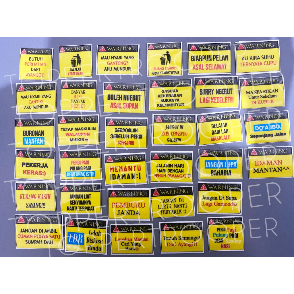 Stiker KATA KATA LUCU | STICKER QUOTE LUCU | KACA MOBIL MOTOR TRUK HELM ANTI AIR