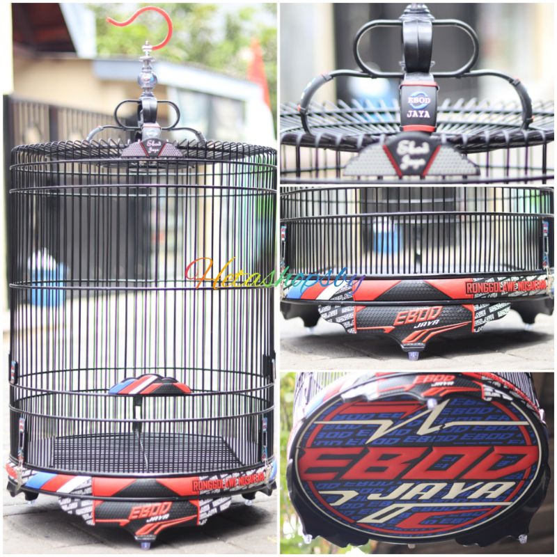 (OJEK) sangkar murai Ebod jaya 3d ukuran no.2 (+-57cm) tebok PVC lapis karet