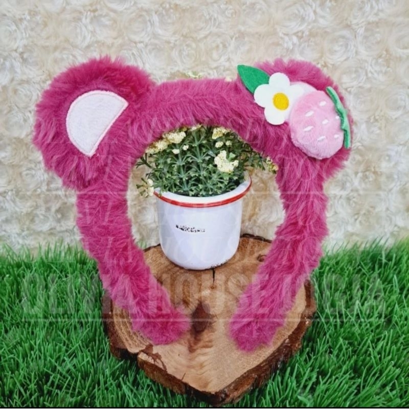 Bando Telinga Lotso Bando Lotso Merah Bandana Lotso Strowberry