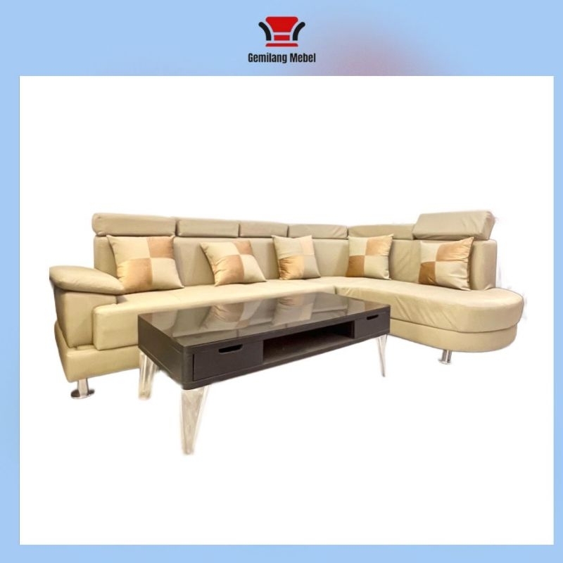 Sofa L Harmoni | Sofa L 5 seater | Sofa L kulit jumbo