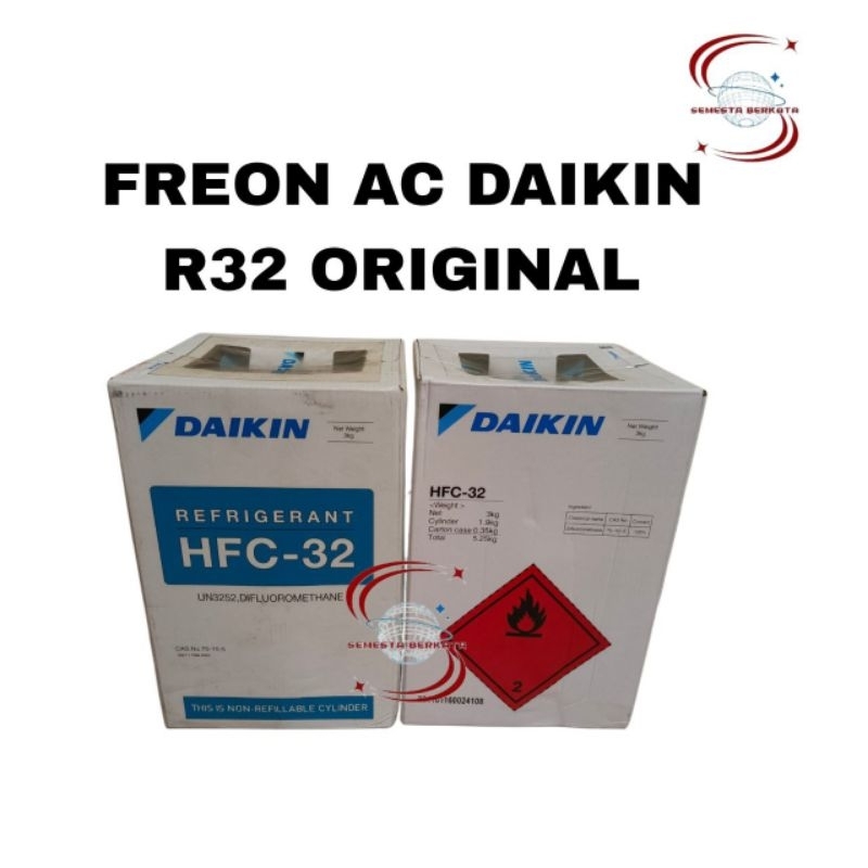 Freon AC R32 original daikin berat 3Kg/Freon R32 tabung kecil