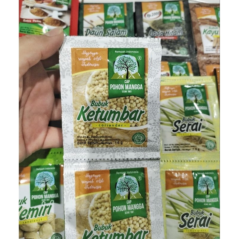 

Ketumbar Bubuk Cap Pohon Mangga 1 Renceng (12sachet)