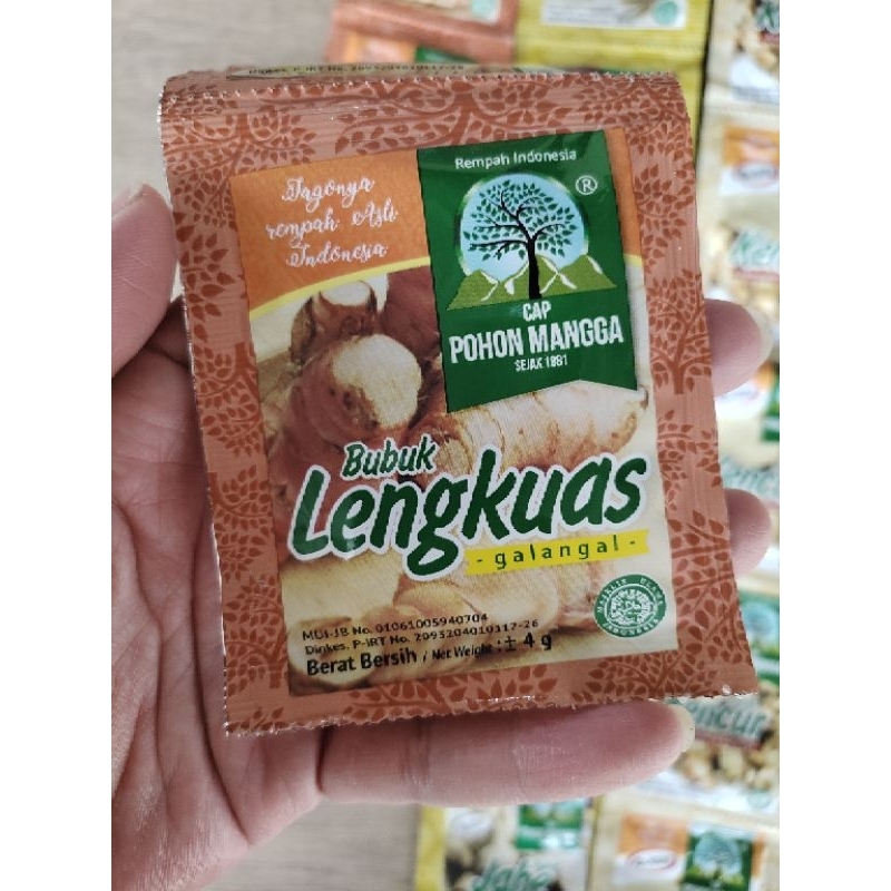 

Lengkuas Bubuk Cap Pohon Mangga 1 Renceng isi 12 sachet