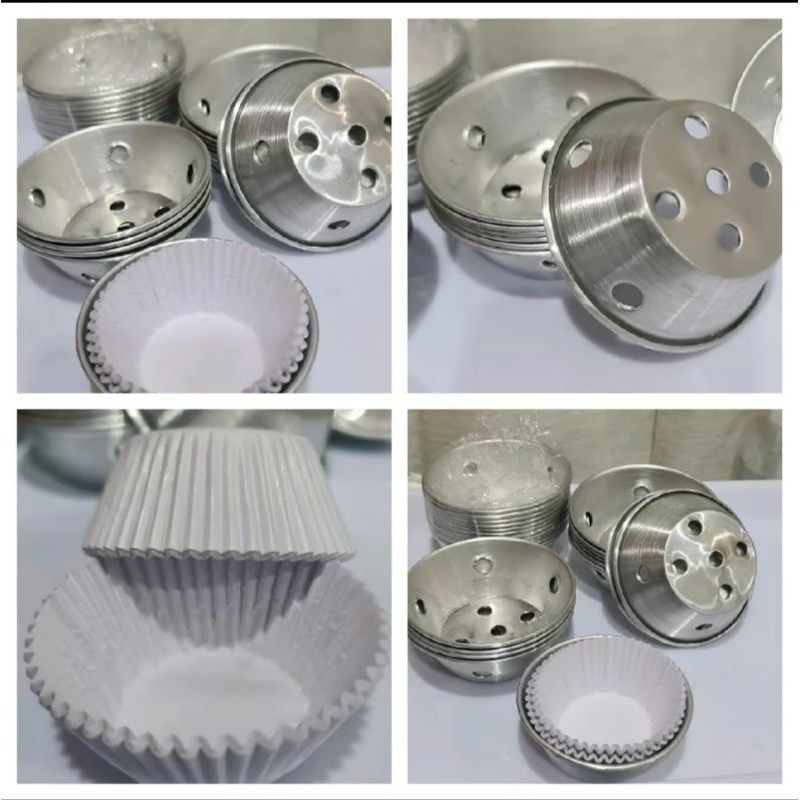 12 pcs loyang bolu kukus + 50 lembar kue bolu/ bolu kukus pendek/ loyang bolu/ loyang muffin