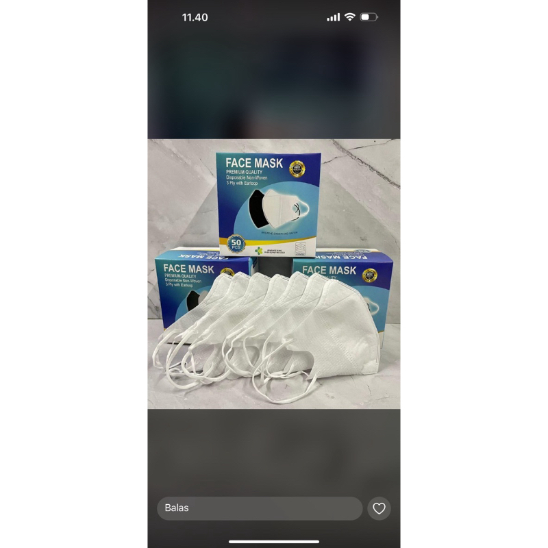 Masker dukbill 3play Facemask isi 50 pis MIK warna Hitam Putih Dalam Satu Bok Termurah