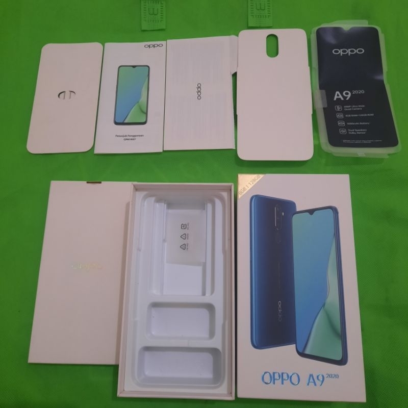 dus box oppo a9 2020 original 100 % copotan lengkap manual book