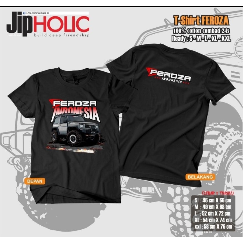 Kaos Jeep FEROZA pria bonusss topi
