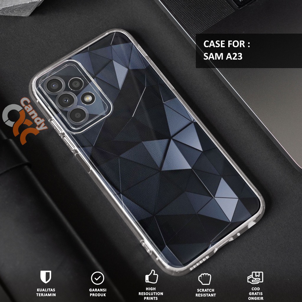 Case SAMSUNG A23 - Casing SAMSUNG A23 Motif ABSTRAK - Softcase Premium Fourside - Bening Transparant