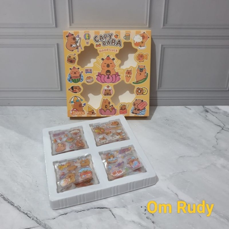 

Sticker Stiker Anak Anak Viral Motif Karakter Capybara Chikawa Isi 100 Pcs