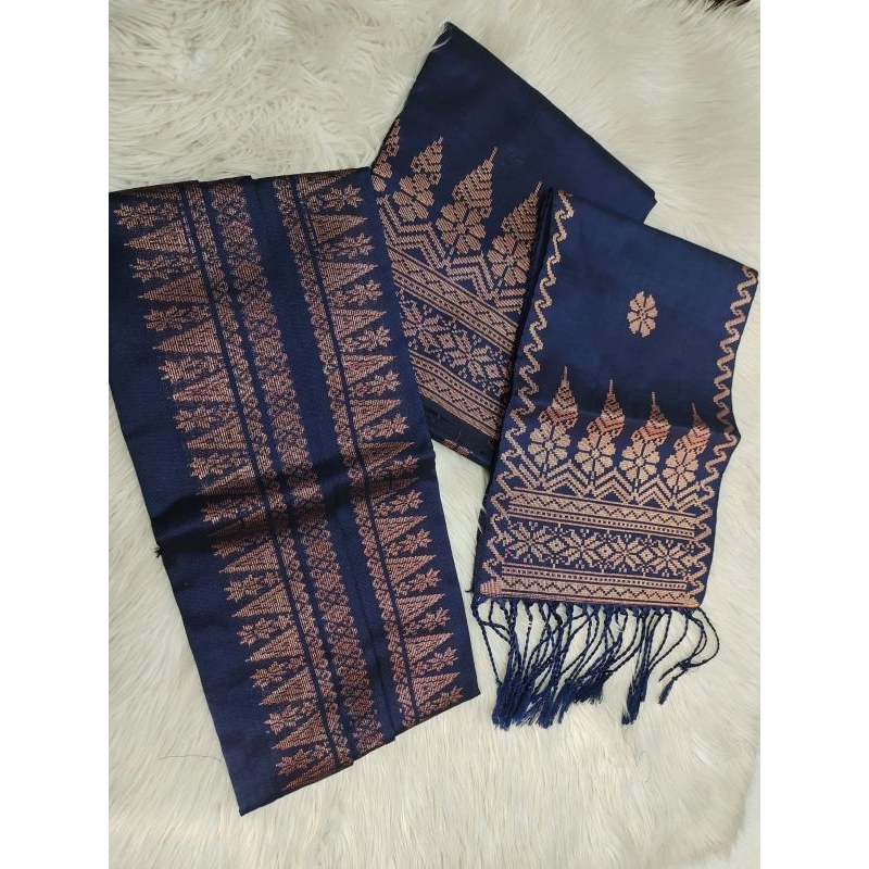 Songket silungkang couple set warna navy tembaga songket Padang , blueblack dongker