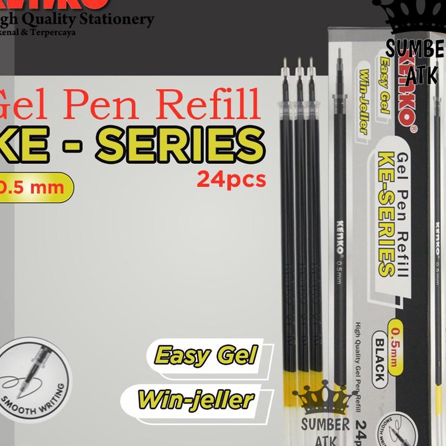 

PRODUCT TERKECE Refill Pen Kenko Easy Gel 1 BOX 24 PCS HITAM dan BIRU KE Series Isi Pulpen Isi Ulang Pen