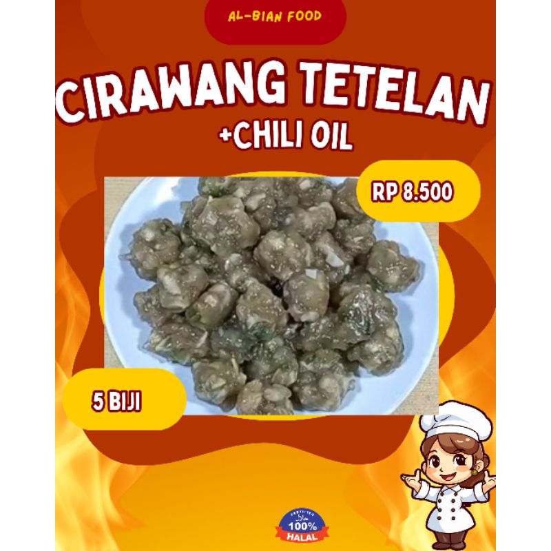 

cirawang chili oil isi 5 biji/makanan viral/chili oil/baso aci /bakso aci tetelan sapi / tulang rangu/bacitul