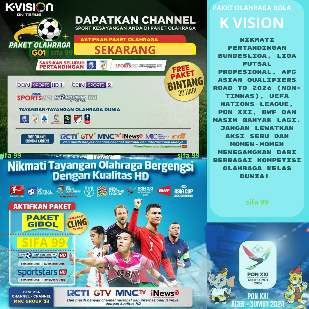 K VISION PAKET BOLA OLAHRAGA K VISION KVISION GIBOL LANGSUNG AKTIF