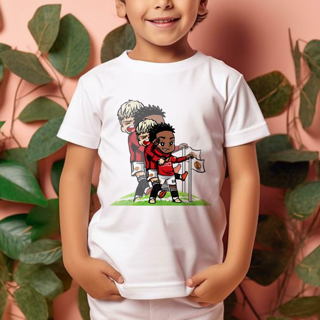 Fashion anak keren kaos katun combed desain Pemain Bola MU