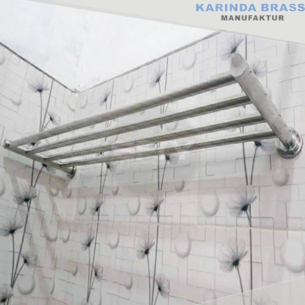 Serba Terbaru  Rak Gantung Tempat Jemur Handuk Minimalis Kamar Mandi Tempel Dinding Stainless