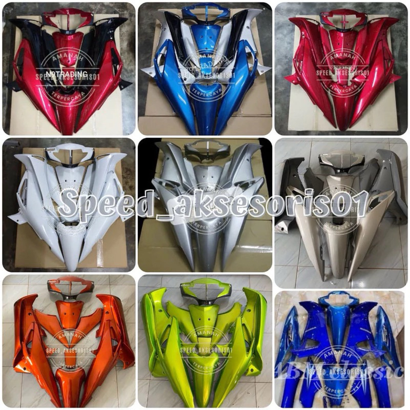 full set cover body halus kasar supra x 125 lama old merah maroon biru hijau putih hitam doff silver