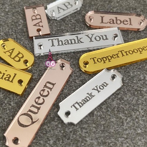 

Label Hijab Model Standard Akrilik Custom Brand Sendiri Laser Cutting Warna Transparant