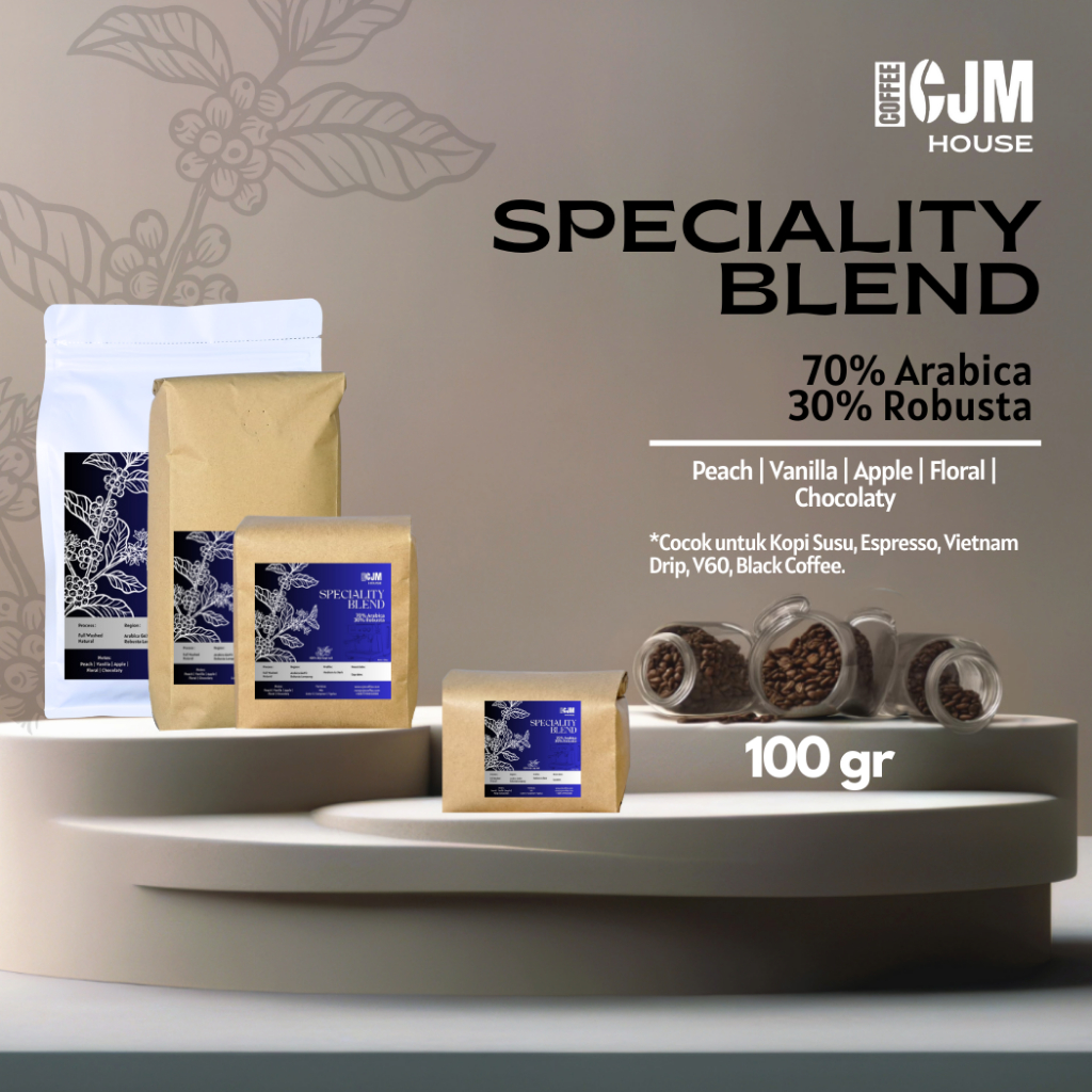 

100Gr 70%Arabika 30% Robusta | CJM Coffee House | Kopi Super Premium Asli | House Blend GayoXLampung