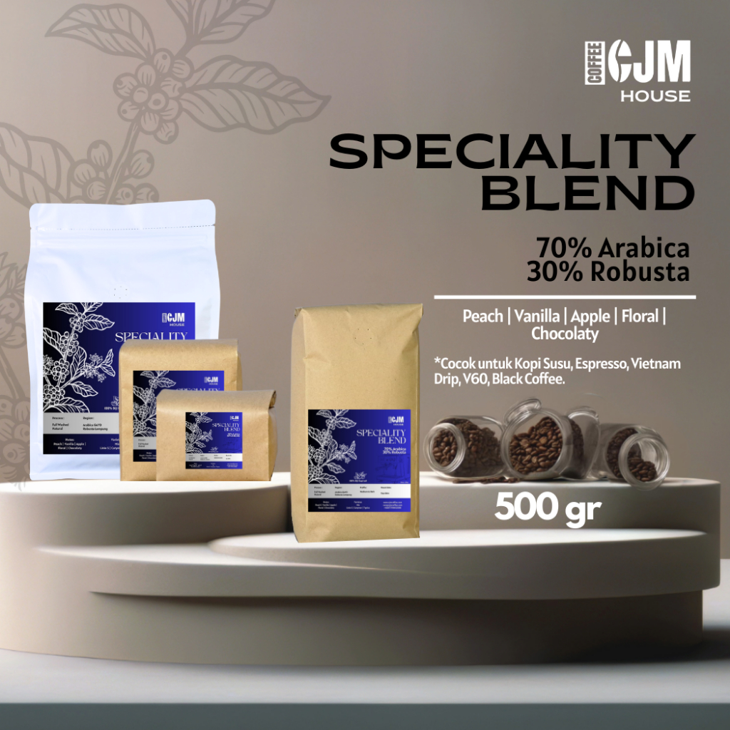 

500Gr 70%Arabika 30% Robusta | CJM Coffee House | Kopi Super Premium Asli | House Blend GayoXLampung