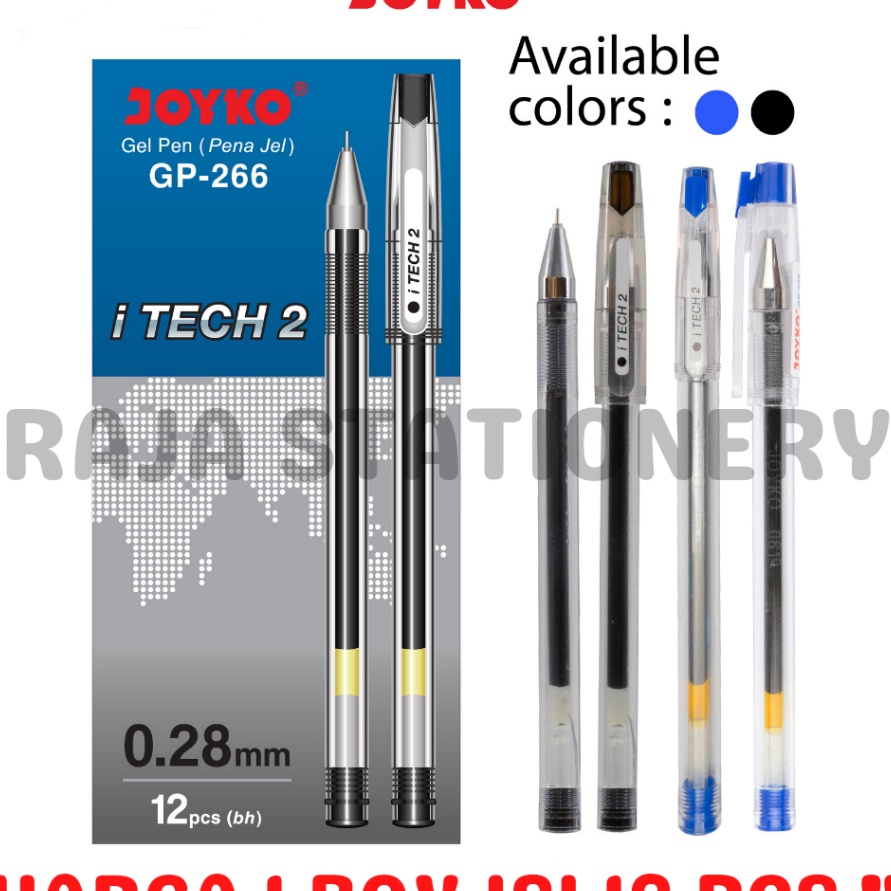 

RESTOK GAN GEL PEN HI TEC PULPEN JOKYO ITECH HITEC 28MM GP266 12PCS